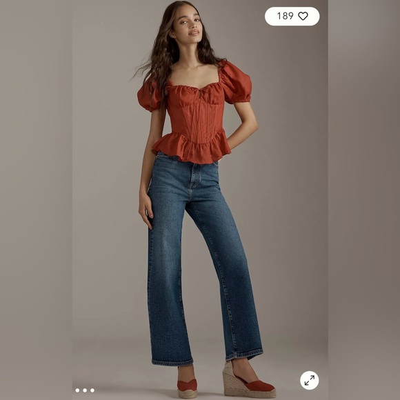 NWT $268 FRAME THE WIDE HIGH-RISE WIDE-LEG JEANS 28